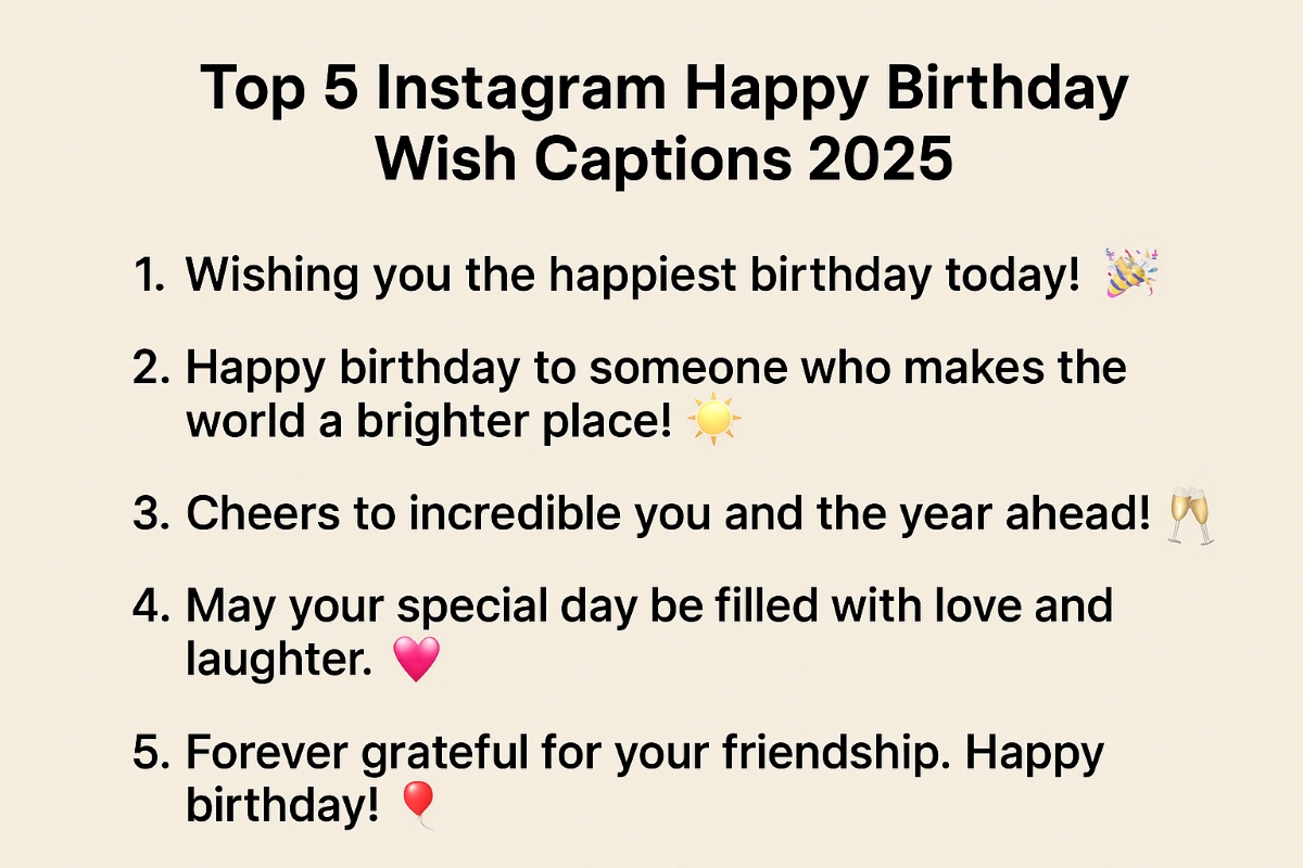 Top 5 Instagram Happy Birthday Wish Captions 2025 free (Trendy and Heartfelt)