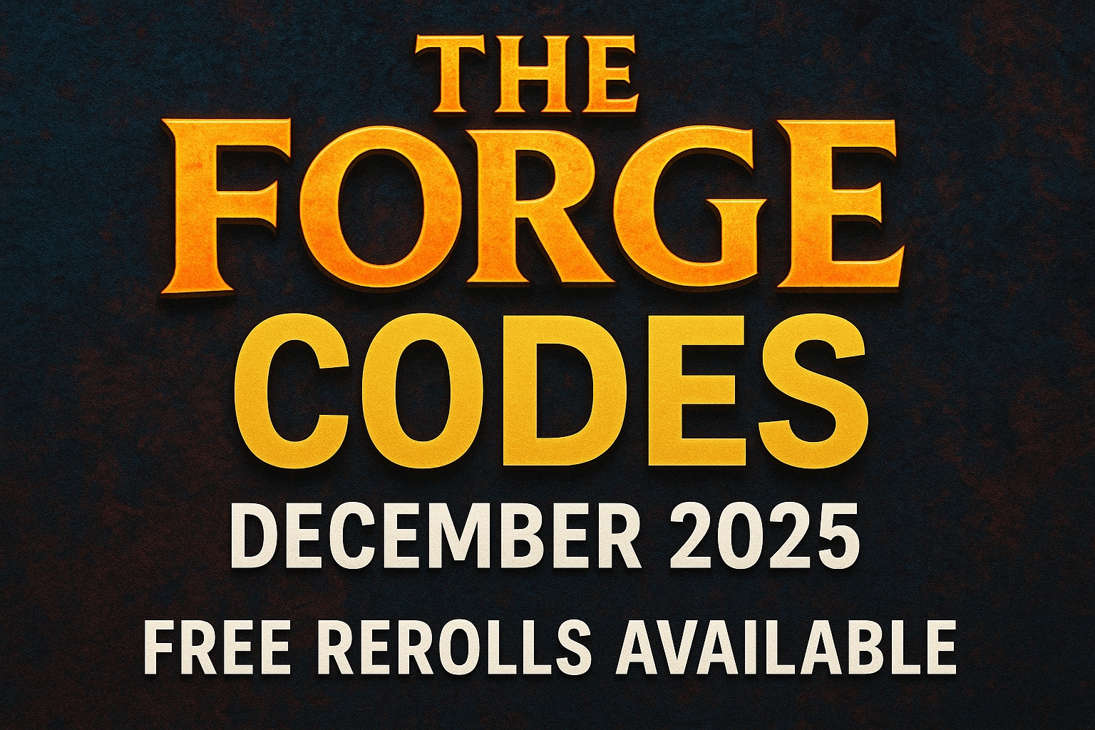 The​‍​‌‍​‍‌​‍​‌‍​‍‌ Forge Codes (December 2025) — Free Rerolls Available