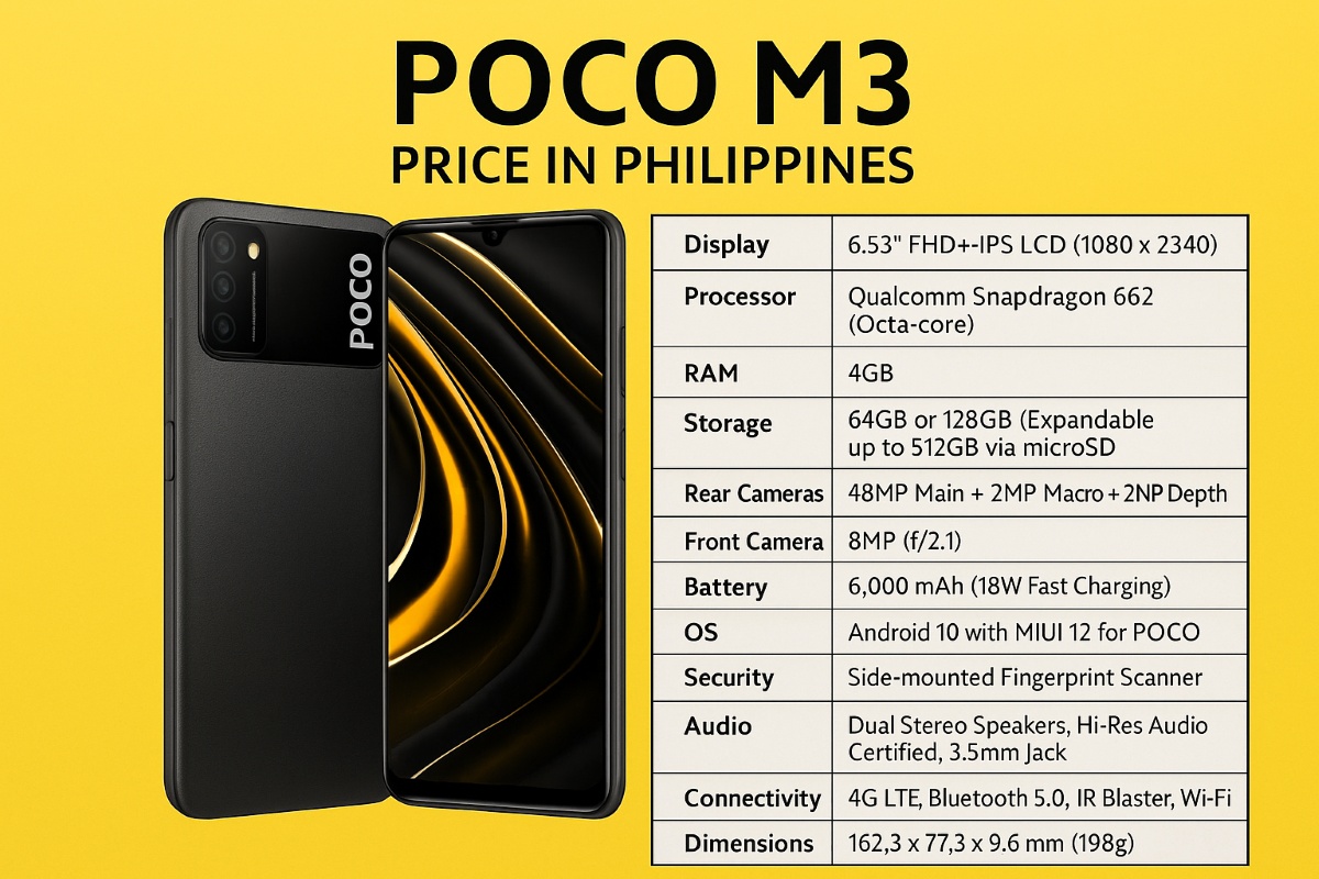 POCO M3 Price in Philippines xxxx? with Review