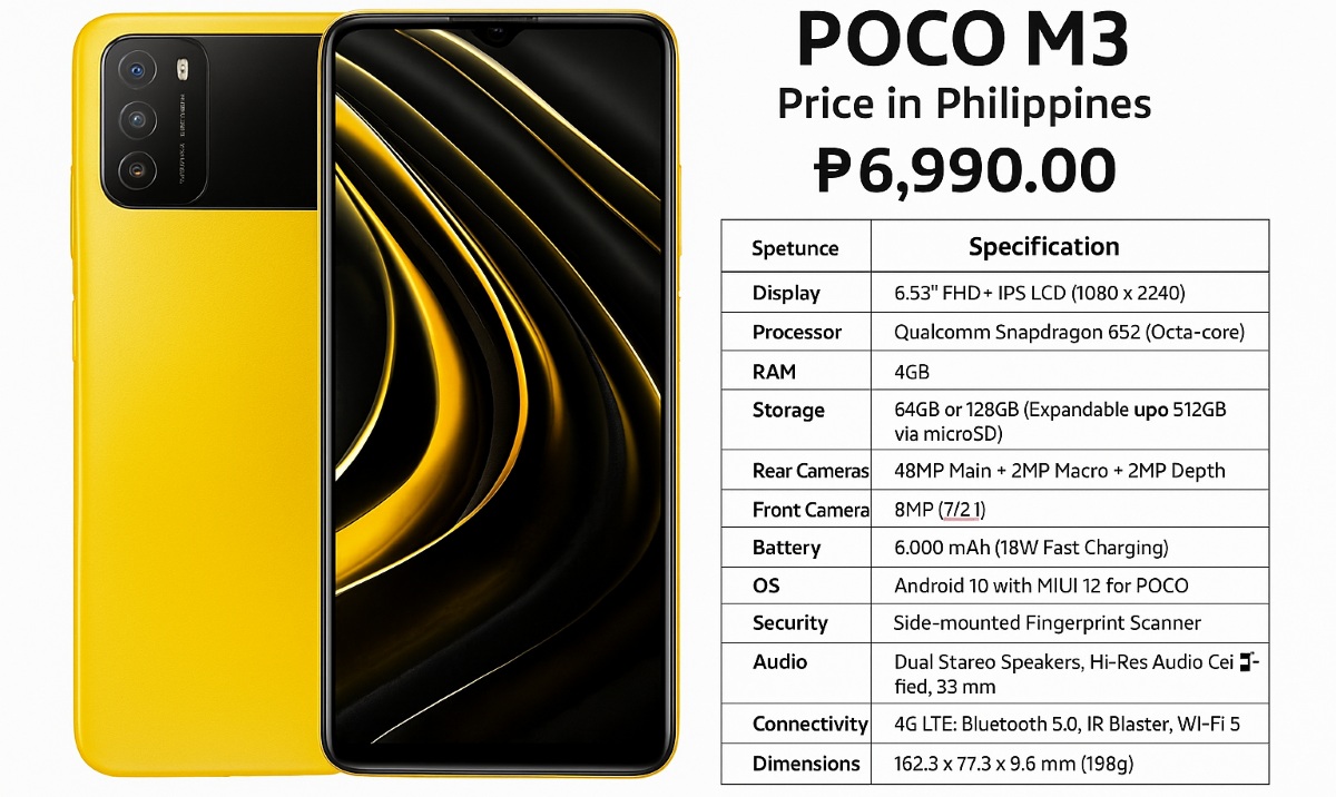 POCO M3 Price in Philippines xxxx? with Review 