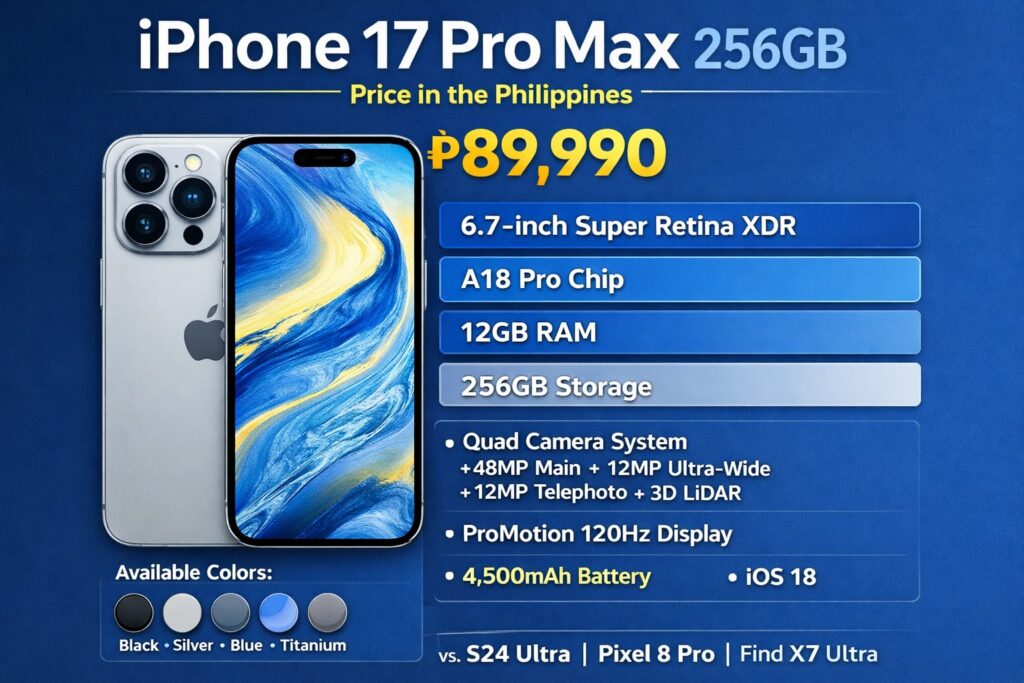 iPhone 17 Pro Max Price Philippines 256GB – Specs, Features & Comparison